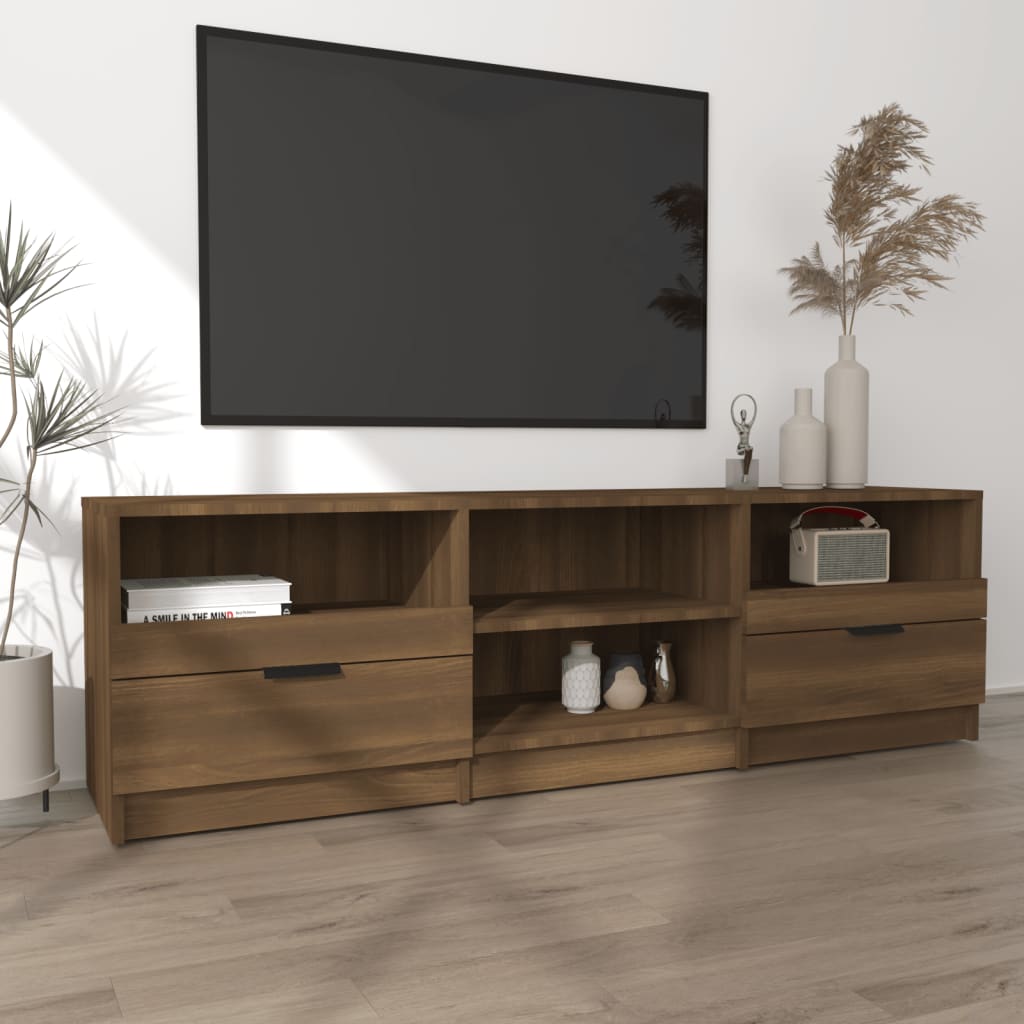 TV-Schrank Braun Eichen-Optik 150x33,5x45 cm Holzwerkstoff