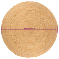 Thumbnail for Teppich Jute Geflochten 180 cm Rund