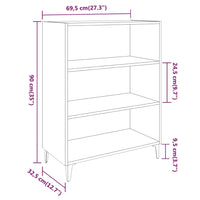 Thumbnail for Sideboard Räuchereiche 69,5x32,5x90 cm Holzwerkstoff