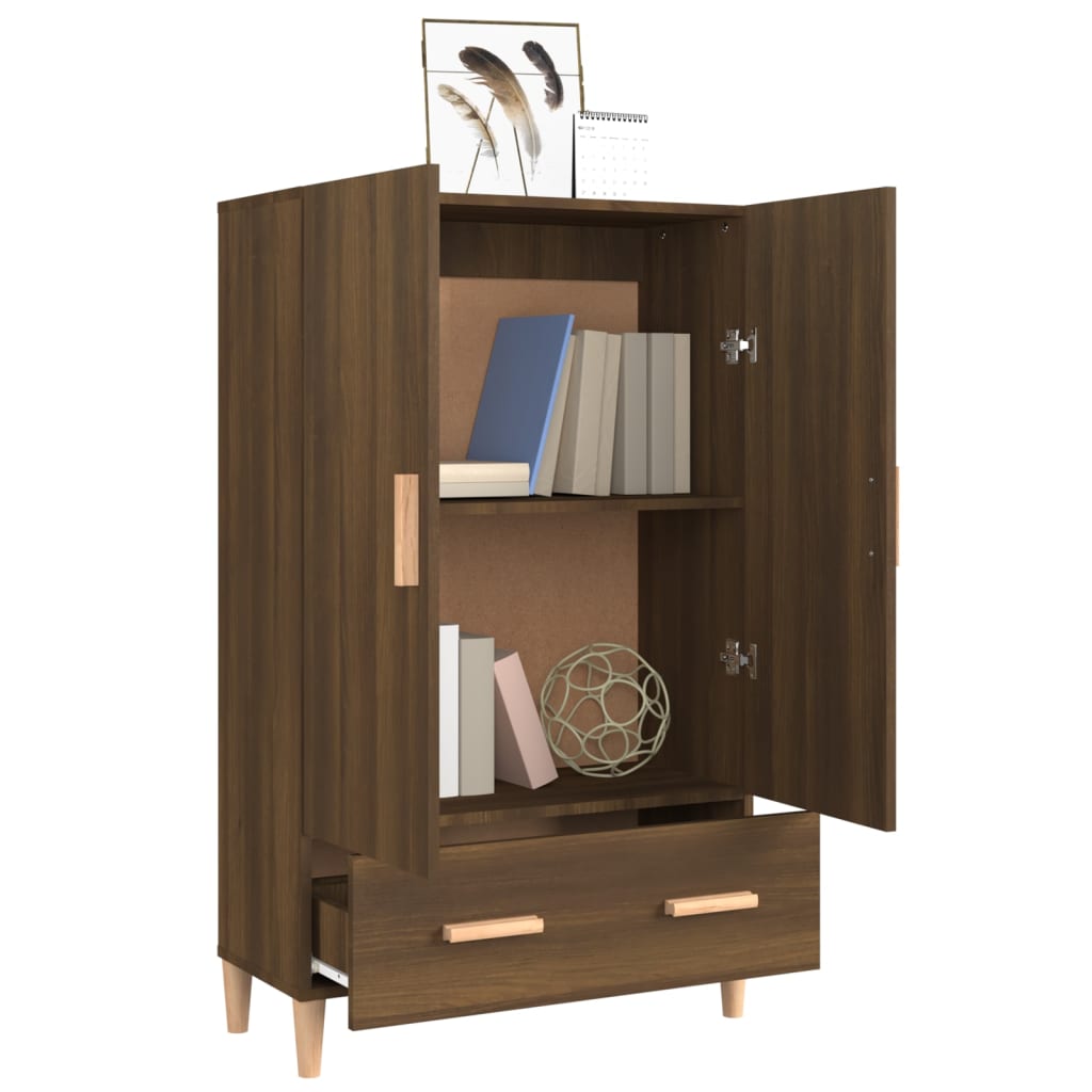 Highboard Braun Eichen-Optik 70x31x115 cm Holzwerkstoff