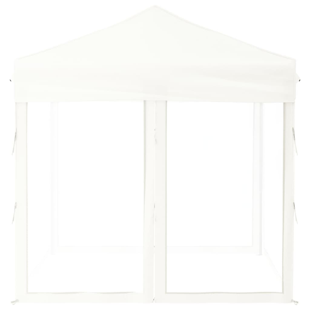 Partyzelt Faltbar mit Seitenwänden Weiß 2x2 m
