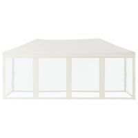 Thumbnail for Partyzelt Faltbar mit Seitenwänden Creme 3x6 m