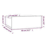 Thumbnail for Hängender Nachttisch Braun Eiche 40x30x15 cm Holzwerkstoff