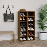 Thumbnail for Schuhregal Braun Eichen-Optik 54x34x100,5 cm Holzwerkstoff