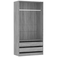 Thumbnail for Kleiderschrank Grau Sonoma 100x50x200 cm Holzwerkstoff