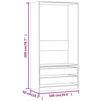 Thumbnail for Kleiderschrank Grau Sonoma 100x50x200 cm Holzwerkstoff