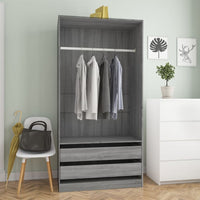 Thumbnail for Kleiderschrank Grau Sonoma 100x50x200 cm Holzwerkstoff