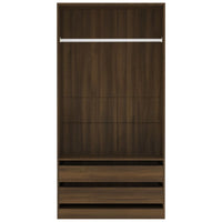 Thumbnail for Kleiderschrank Braun Eiche-Optik 100x50x200 cm Holzwerkstoff