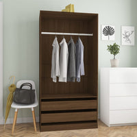 Thumbnail for Kleiderschrank Braun Eiche-Optik 100x50x200 cm Holzwerkstoff