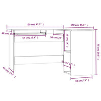 Thumbnail for Eckschreibtisch Braun Eichen-Optik 120x140x75 cm Holzwerkstoff
