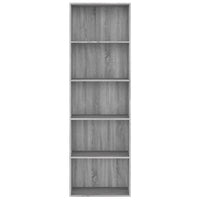 Thumbnail for Bücherregal 5 Fächer Grau Sonoma 60x30x189 cm Holzwerkstoff