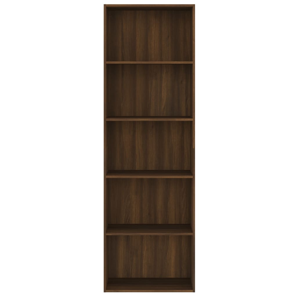 Bücherregal 5 Fächer Braun Eiche 60x30x189 cm Holzwerkstoff