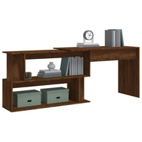 Thumbnail for Eckschreibtisch Braun Eichen-Optik 200x50x76 cm Holzwerkstoff