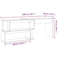 Thumbnail for Eckschreibtisch Braun Eichen-Optik 200x50x76 cm Holzwerkstoff