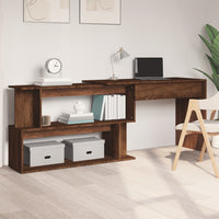 Thumbnail for Eckschreibtisch Braun Eichen-Optik 200x50x76 cm Holzwerkstoff