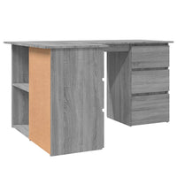 Thumbnail for Eckschreibtisch Grau Sonoma 145x100x76 cm Holzwerkstoff