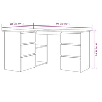Thumbnail for Eckschreibtisch Grau Sonoma 145x100x76 cm Holzwerkstoff