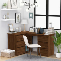 Thumbnail for Eckschreibtisch Braun Eichen-Optik 145x100x76 cm Holzwerkstoff