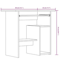 Thumbnail for Schreibtisch Braun Eichen-Optik 80x45x74 cm Holzwerkstoff