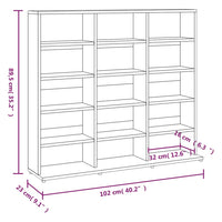 Thumbnail for CD-Regal Braun Eichen-Optik 102x23x89,5 cm Holzwerkstoff