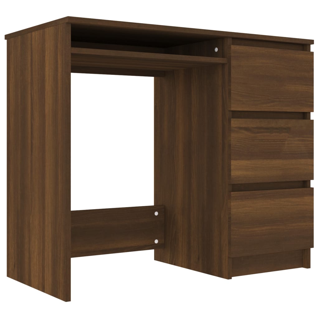 Schreibtisch Braun Eichen-Optik 90x45x76 cm Holzwerkstoff