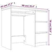 Thumbnail for Schreibtisch Braun Eichen-Optik 90x45x76 cm Holzwerkstoff