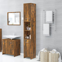 Thumbnail for Badezimmerschrank Räuchereiche 30x30x183,5 cm Holzwerkstoff
