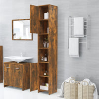 Thumbnail for Badezimmerschrank Räuchereiche 30x30x183,5 cm Holzwerkstoff