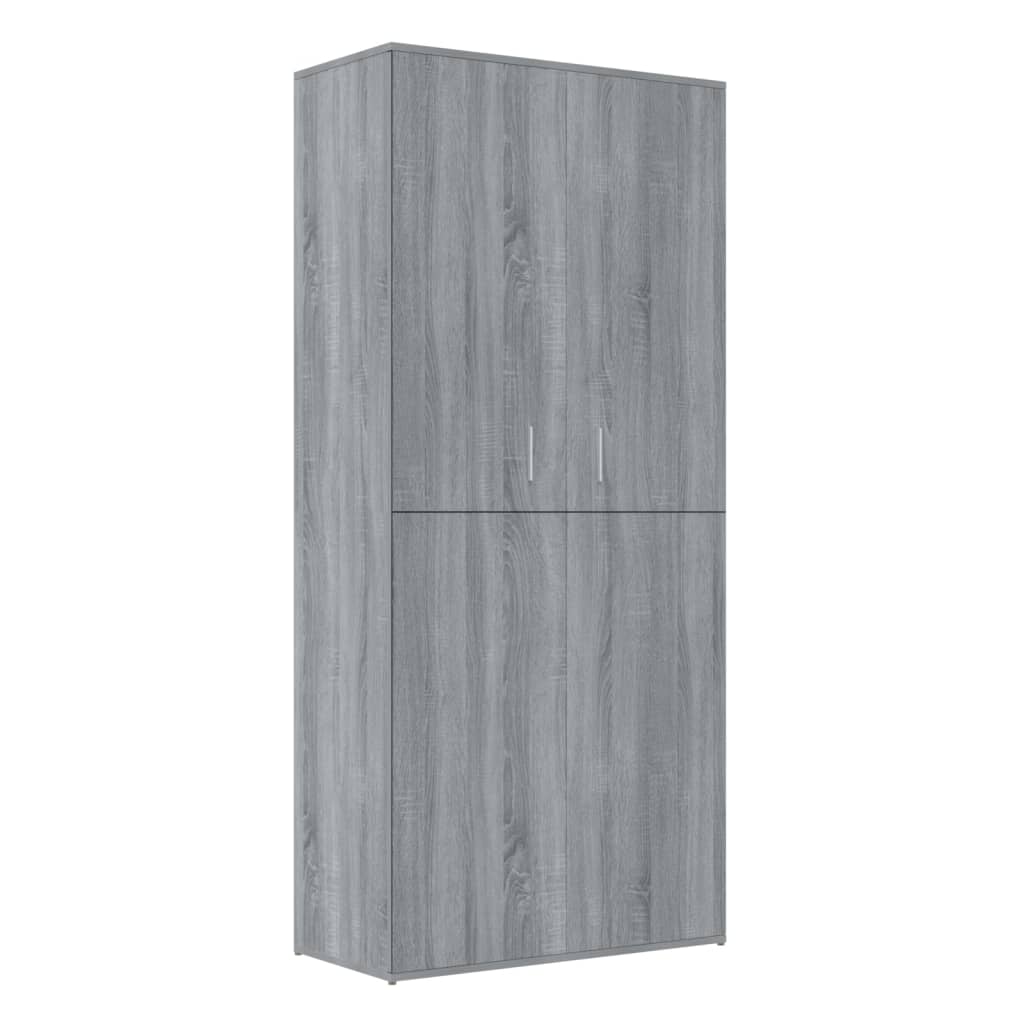 Schuhregal Grau Sonoma 80x39x178 cm Holzwerkstoff
