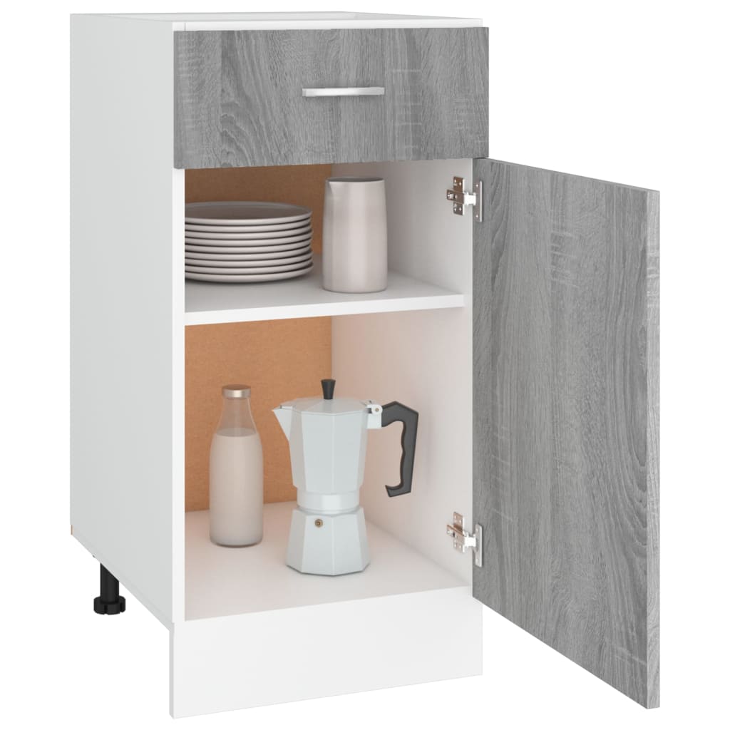 Unterschrank mit Schublade Grau Sonoma 40x46x81,5 cm