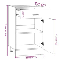 Thumbnail for Unterschrank mit Schublade Grau Sonoma 50x46x81,5 cm