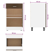 Thumbnail for Unterschrank mit Schublade Braun Eiche-Optik 50x46x81,5 cm