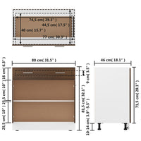 Thumbnail for Unterschrank mit Schublade Braun Eiche-Optik 80x46x81,5 cm