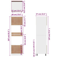 Thumbnail for Mikrowellenumbauschrank Grau Sonoma 60x57x207 cm Holzwerkstoff