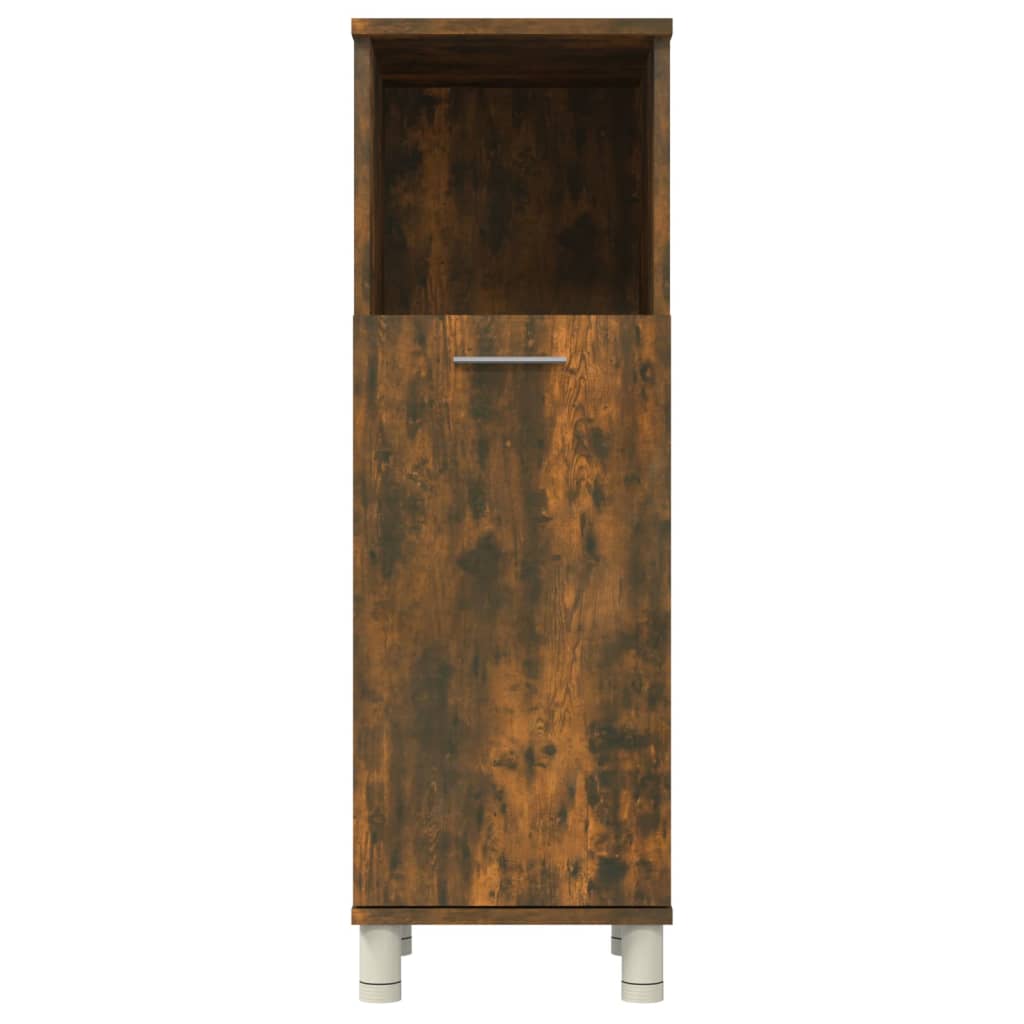 Badezimmerschrank Räuchereiche 30x30x95 cm Holzwerkstoff