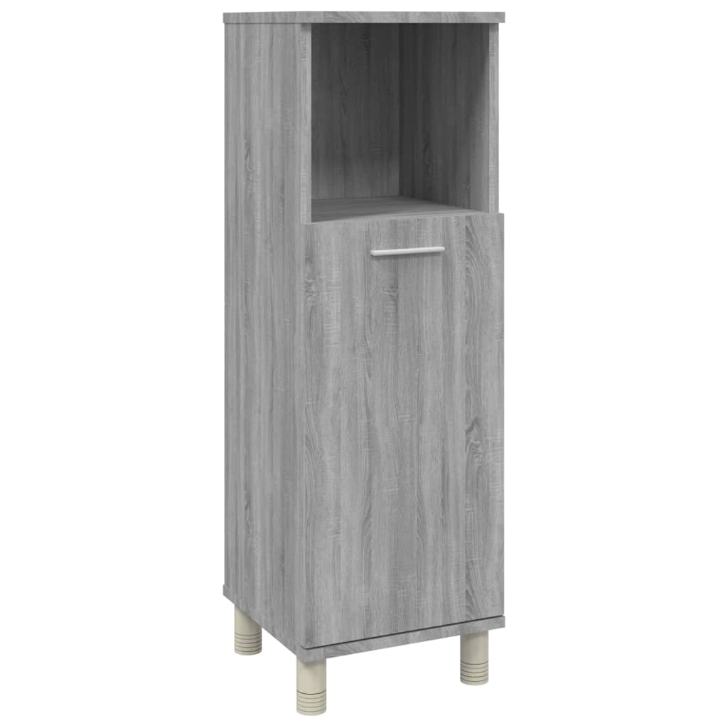 Badezimmerschrank Grau Sonoma 30x30x95 cm Holzwerkstoff