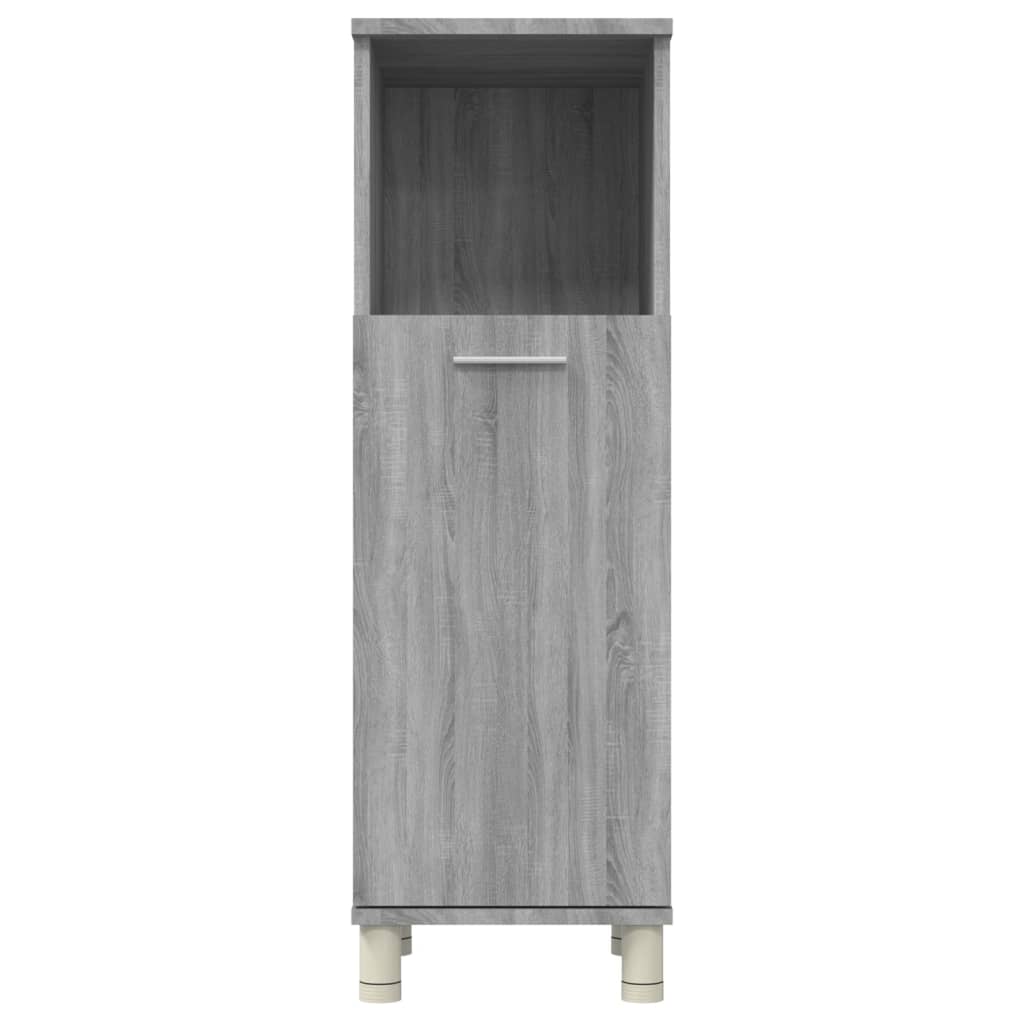Badezimmerschrank Grau Sonoma 30x30x95 cm Holzwerkstoff