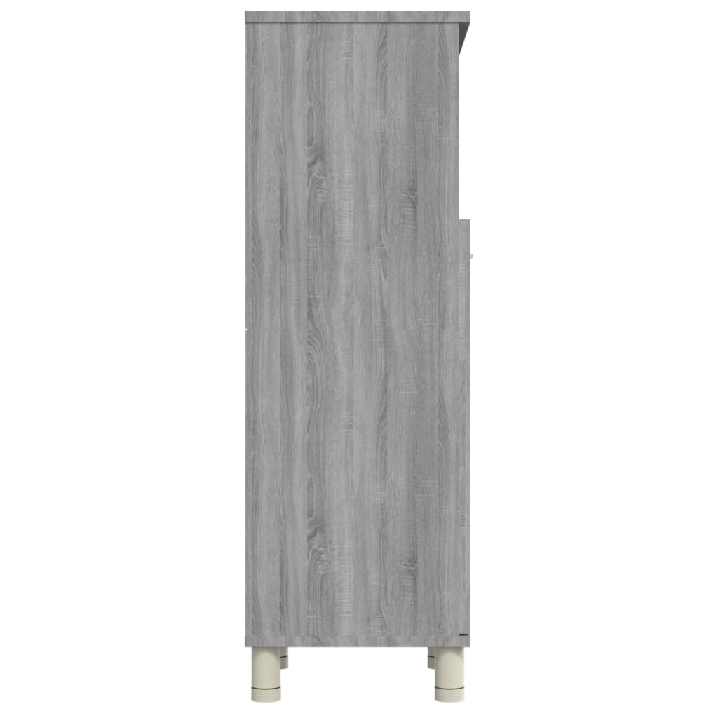 Badezimmerschrank Grau Sonoma 30x30x95 cm Holzwerkstoff