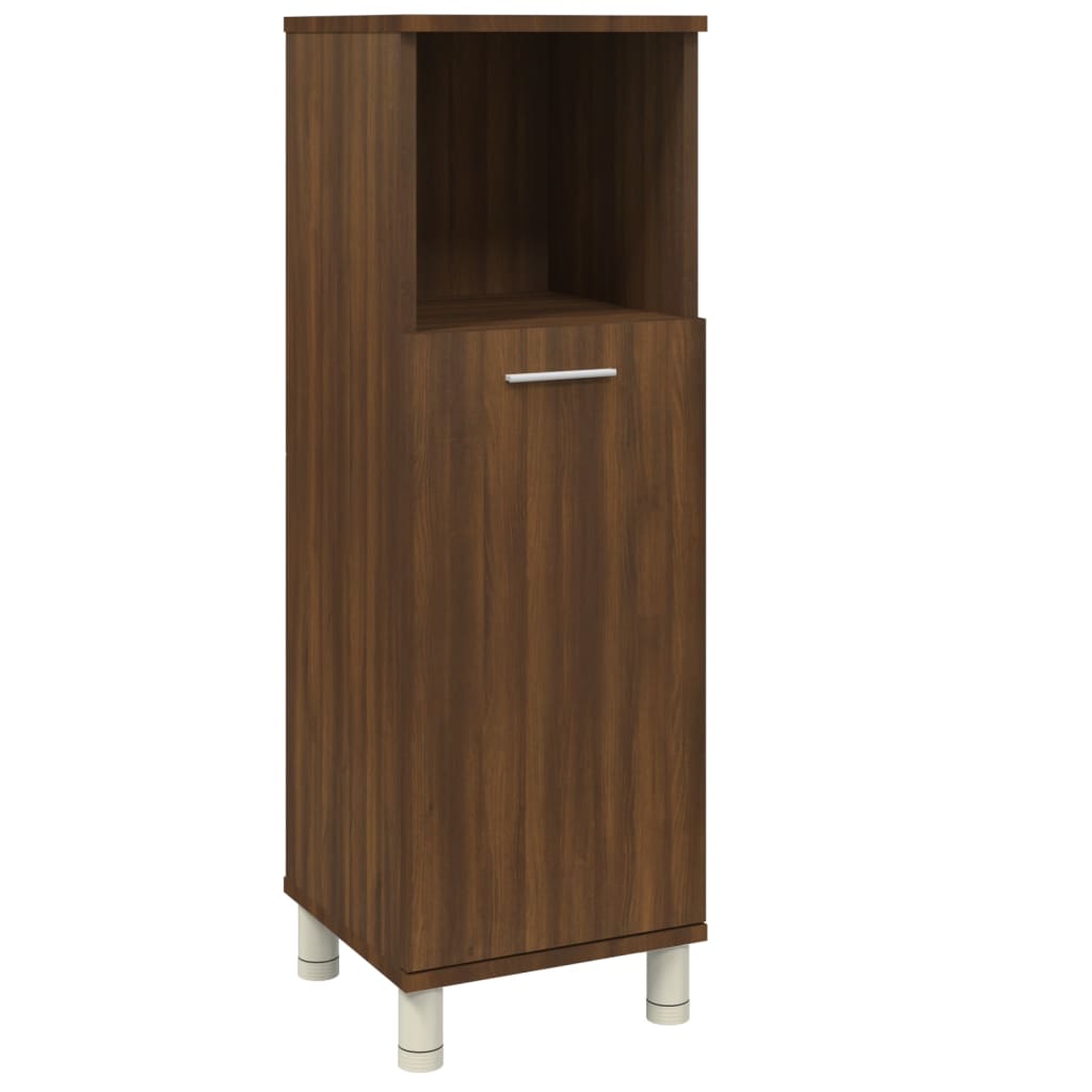 Badezimmerschrank Braun Eiche 30x30x95 cm Holzwerkstoff