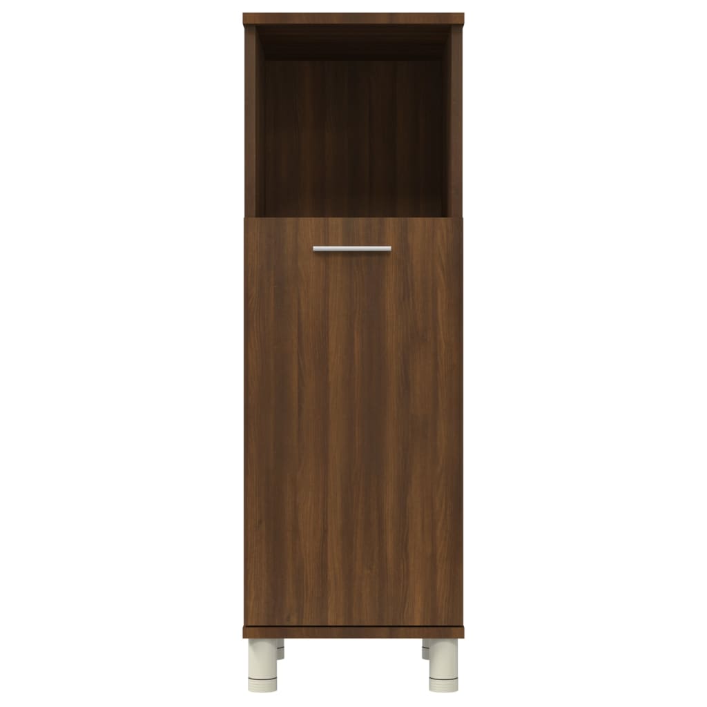 Badezimmerschrank Braun Eiche 30x30x95 cm Holzwerkstoff