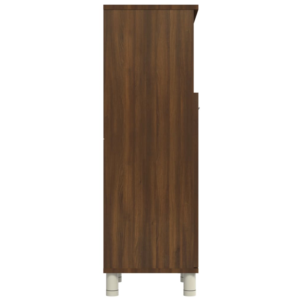 Badezimmerschrank Braun Eiche 30x30x95 cm Holzwerkstoff