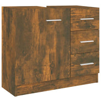 Thumbnail for Waschbeckenschrank Räuchereiche 63x30x54 cm Holzwerkstoff