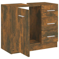 Thumbnail for Waschbeckenschrank Räuchereiche 63x30x54 cm Holzwerkstoff
