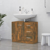 Thumbnail for Waschbeckenschrank Räuchereiche 63x30x54 cm Holzwerkstoff