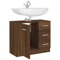 Thumbnail for Waschbeckenschrank Braun Eichen-Optik 63x30x54 cm Holzwerkstoff