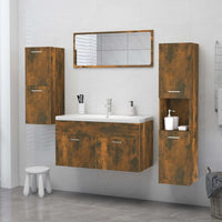 Thumbnail for Badezimmerschrank Räuchereiche 30x30x130 cm Holzwerkstoff