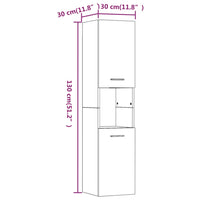 Thumbnail for Badezimmerschrank Grau Sonoma 30x30x130 cm Holzwerkstoff