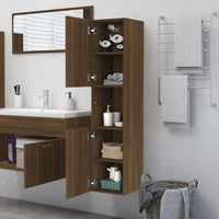 Thumbnail for Badezimmerschrank Braun Eiche 30x30x130 cm Holzwerkstoff
