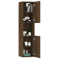 Thumbnail for Badezimmerschrank Braun Eiche 30x30x130 cm Holzwerkstoff