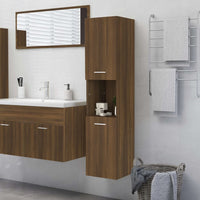 Thumbnail for Badezimmerschrank Braun Eiche 30x30x130 cm Holzwerkstoff